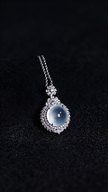 【璀璨星芒】High-Ice White Moonlight Jadeite Cabochon Pendant