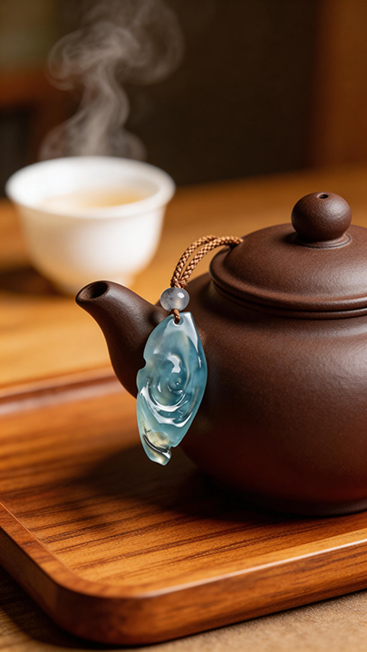 【高冰藍水·靜水流深】High-Ice Blue Water Jadeite Pendant