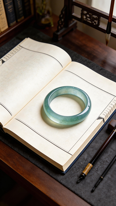 【半山晴水·一泓秋波】High-Ice "Clear Water" Jadeite Bangle - Pristine Elegance