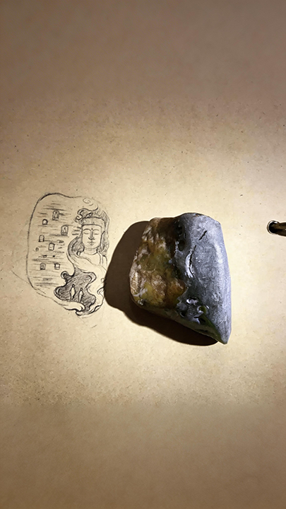 【半山蓝水·卧佛听禅】Imperial "Blue Water" Jadeite Reclining Buddha - Zen Meditation Masterpiece