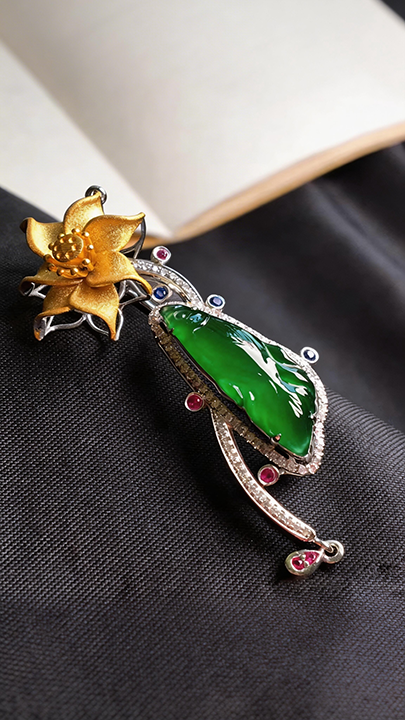 【半山·翠影芳華】系列胸针，Emerald Elegance Collection