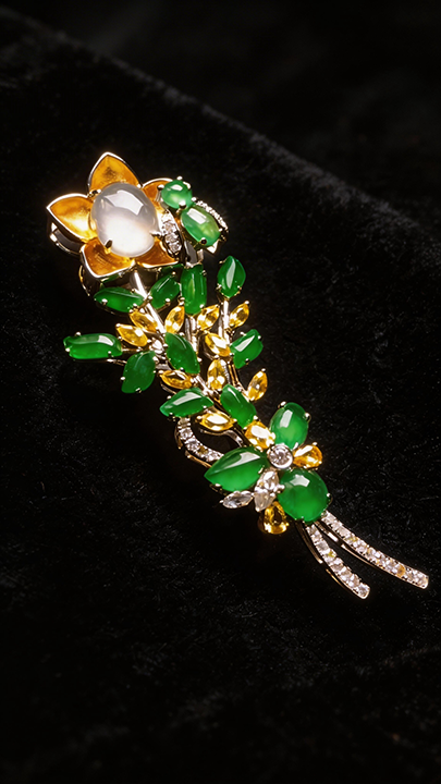 【半山·翠影芳華】系列胸针，Emerald Elegance Collection