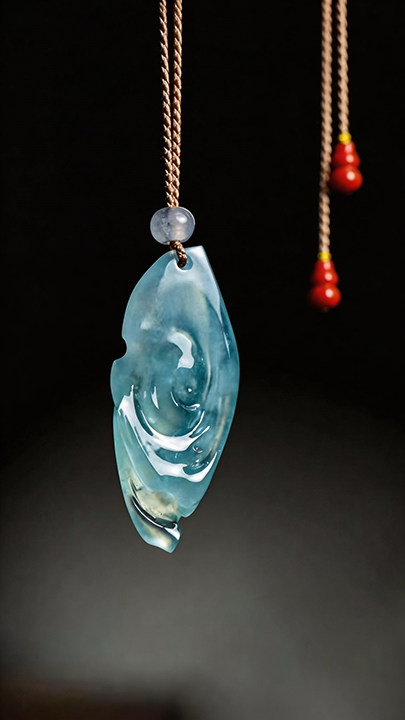 【高冰藍水·靜水流深】High-Ice Blue Water Jadeite Pendant