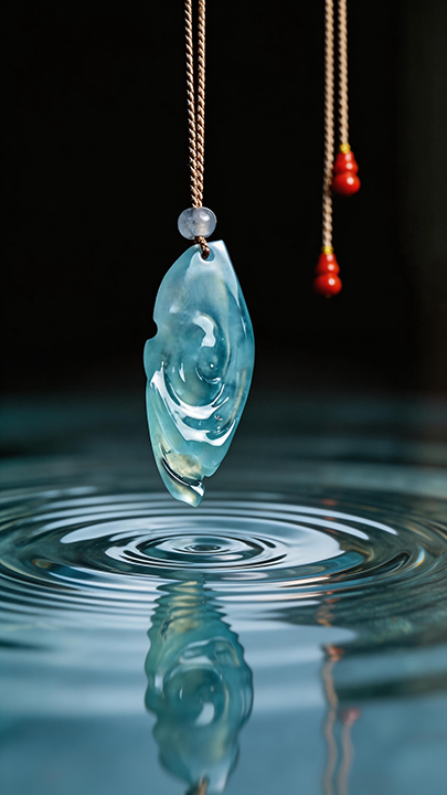 【高冰藍水·靜水流深】High-Ice Blue Water Jadeite Pendant