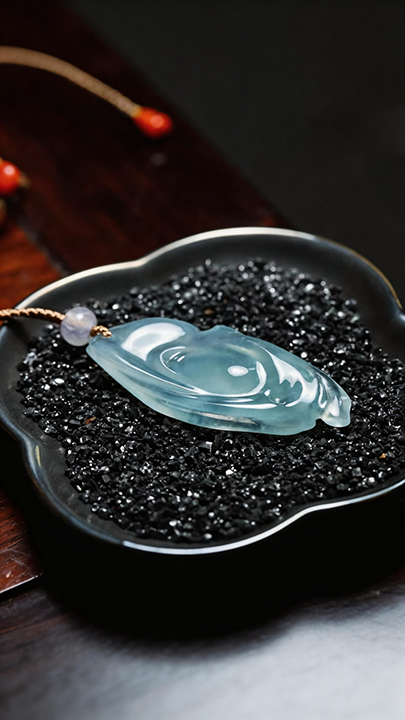 【高冰藍水·靜水流深】High-Ice Blue Water Jadeite Pendant