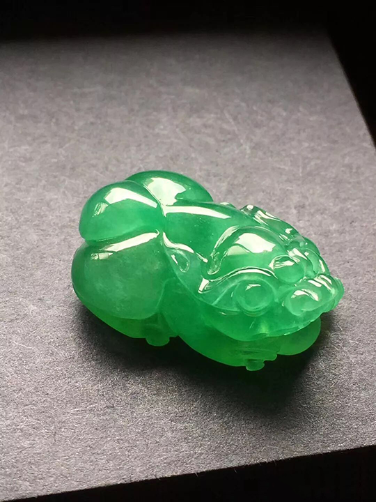 【招財貔貅】High-Ice Yang Green Jadeite Pi Xiu
